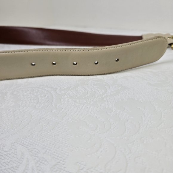 COACH 8500 Genuine Bone Leather D Ring Solid Brass Buckle Belt Women's Sz Large - Picture 12 of 13